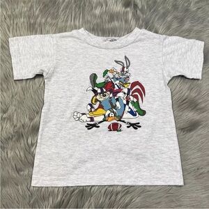 Vintage 90s Acme Kids Looney Tunes Gray Football Shirt